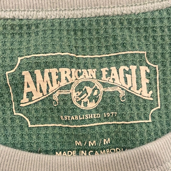 Aeropostale Green Thermal Long Sleeve Shirt - Picture 2 of 3